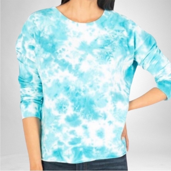 Kit from the Kloth Womens Pullover Cotton Sweatshirt in Blue Tie Dye‎ Size Small - Picture 1 of 8